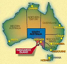 Map of Kangaroo Island.