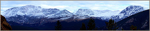 Snowy Peaks From Many Parks Panorama