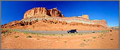 Panoramic of Car on Entry Road.