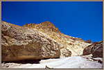 Sulfur colors the rock at Golden Canyon