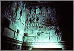 Another view of the well light wall inside the tomb.